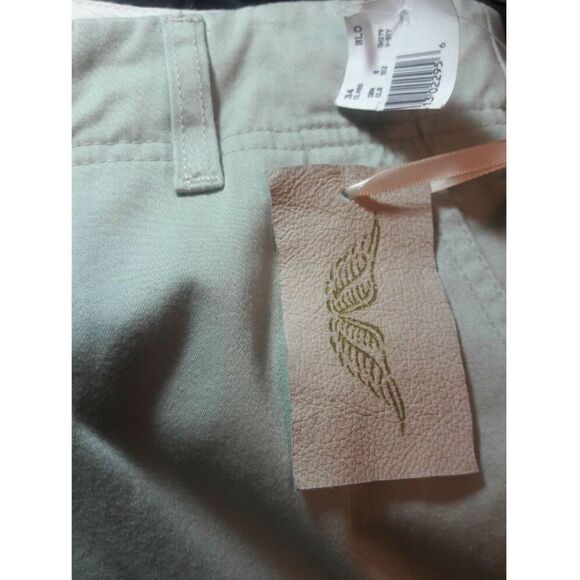 Gold Hawk Pants Mint Green Khakis Flare Leg Flat Front Size 8 - Picture 8 of 8